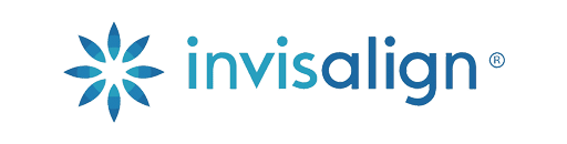 Invisalign logo with blue flower design